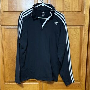 Adidas Black and White Quarter-Zip Sweatshirt